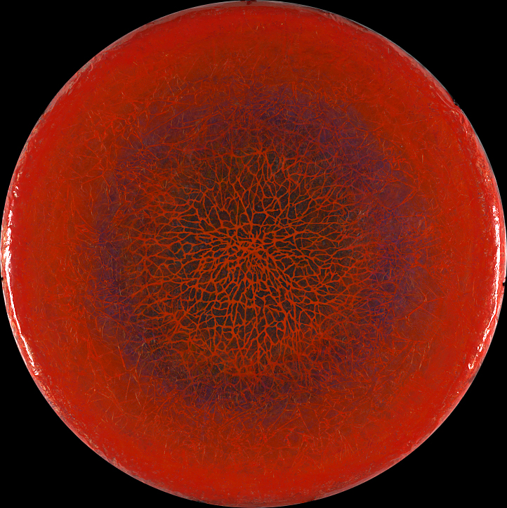 Grand Terminus  36” diameter, rice paper, earth pigments, oil on canvas