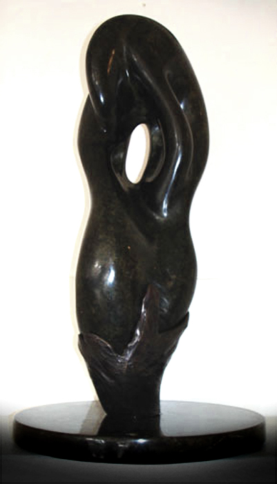 Life is a Gift   20” x 7”   hand-carved Soapstone and bronze