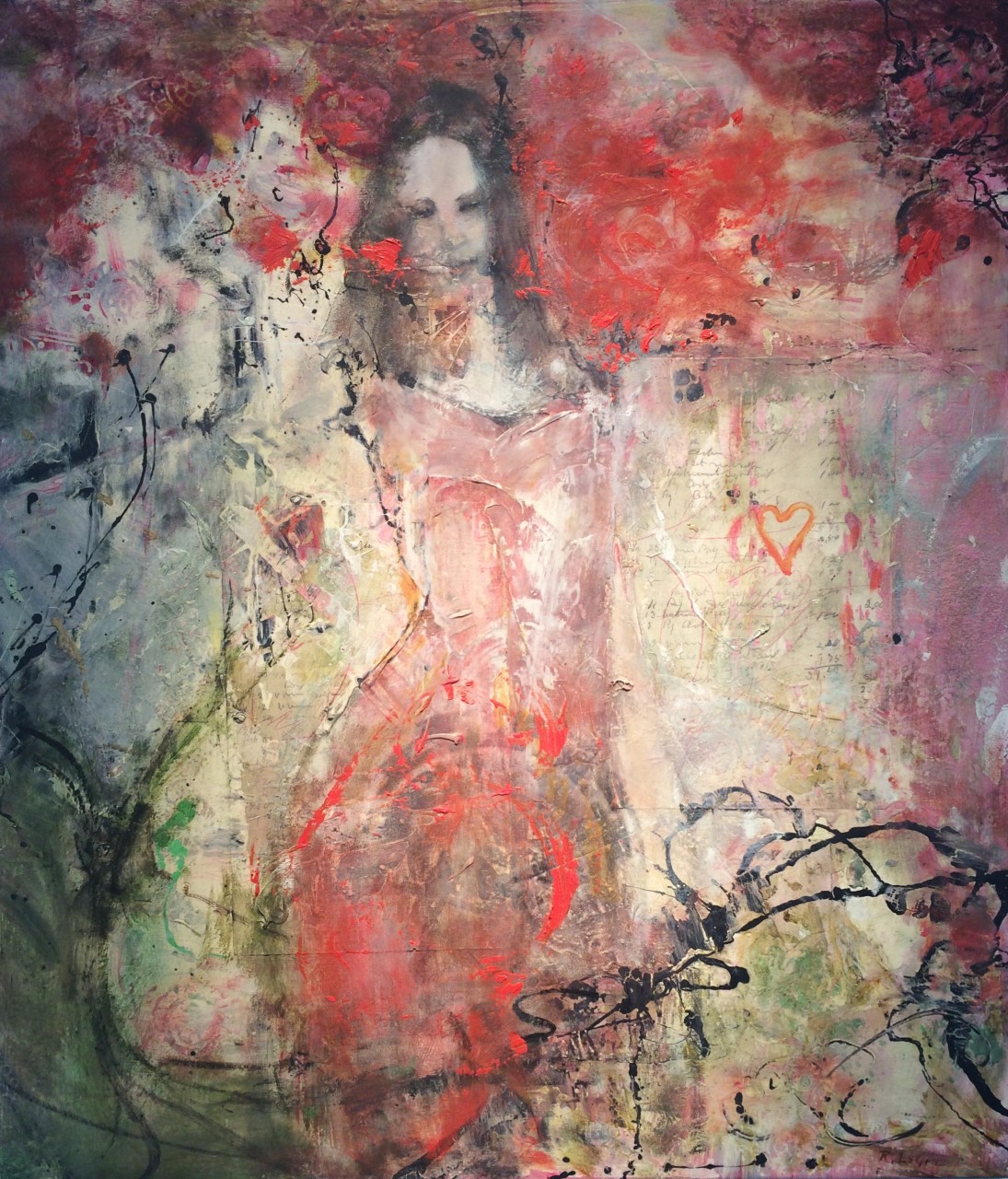 The Rose 32” x 28” oil, encaustic on panel