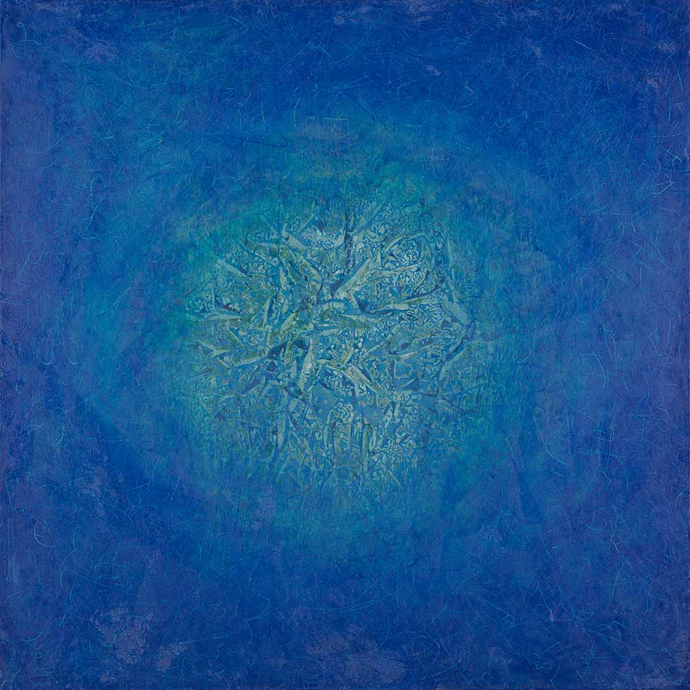 Surface Beneath 36” x 36” rice paper, minerals, encaustic, oil on canvas