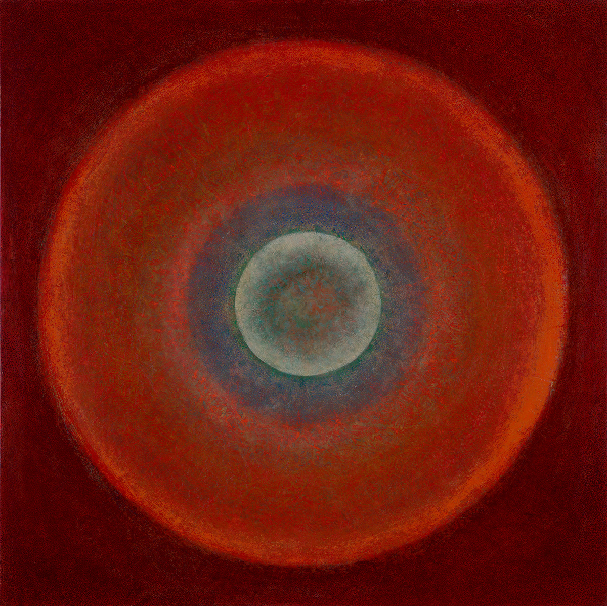 Saturn  44” x 44” rice paper, minerals, encaustic on canvas